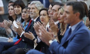 09/05/2022.- (De izq a der) El ministro de Inclusión, Seguridad Social y Migraciones, José Luis Escrivá; la ministra de Igualdad, Irene Montero; la de Ciencia e Innovación, Diana Morant; la de Sanidad, Carolina Darias; el de Presidencia, Relaciones con l