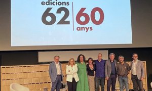 Acto de celebración del sexagésimo aniversario de la editorial Edicions 62 en Barcelona.