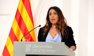 La portaveu del Govern, Patrícia Plaja, durant una roda de premsa.