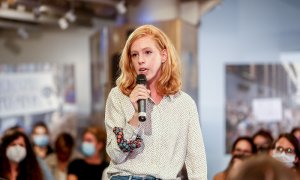 27/05/2022. La secretaria de Organización de Podemos, Lilith Verstrynge, interviene en el encuentro 'El feminismo de la cuarta ola: una nueva generación de derechos feministas', en el Espacio Bertelsmann, a 1 de octubre de 2021, en Madrid