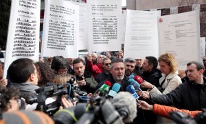 El presidente de la Federación Profesional Taxi de Madrid (FPTM), Julio Sanz, atiende a los medios de comunicación en Madrid (España), a 18 de febrero de 2020.