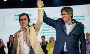 Jordi Sànchez i Carles Puigdemont, al Congrés de JxCat.