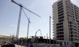 Una promoció d'habitatges en obres a Mataró.