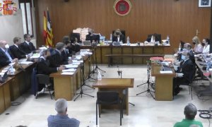 Imagen de la primera sesión, este lunes, del juicio por el 'caso 'Cursach' en la Audiencia Provincial de Baleares.