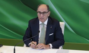 El presidente de Iberdrola, Ignacio Sánchez Galán,  durante la junta de accionistas de la eléctrica.