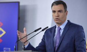 El presidente del Gobierno de España , Pedro Sánchez, comparece tras la reunión del Consejo de Ministros Extraordinario, en el Palacio de la Moncloa, a 22 de junio de 2022, en Madrid