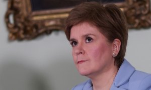 (28/6/22) La primera ministra de Escocia, Nicola Sturgeon en una conferencia ante los medios este martes, en la cual ha anunciado el referéndum.