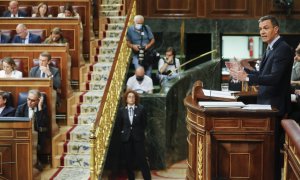 12/07/2022.- El presidente del Gobierno, Pedro Sánchez, durante su intervención en la primera jornada del debate sobre el estado de la nación, este martes en el Congreso. EFE/ Javier Lizon