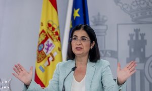 La ministra de Sanidad, Carolina Darias, ofrece una rueda de prensa para informar de los asuntos tratados en el Consejo Interterritorial del SNS