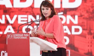 La vicesecretaria general del PSOE, Adriana Lastra, participa en la celebración de la segunda y última jornada de la Convención del PSOE Madrid Ciudad, en el Palacio de Cibeles, a 30 de junio de 2022, en Madrid (España).