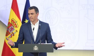 01/08/2022 El presidente del Gobierno, Pedro Sánchez, presenta el primer informe de rendición de cuentas 2022 del Gobierno de España, en el Complejo de La Moncloa, a 29 de julio de 2022, en Madrid