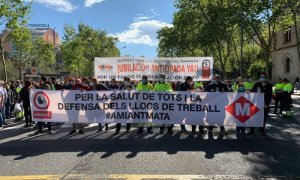 Una protesta recent per reclamar el reconeixement dels treballadors víctimes de l'amiant.