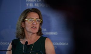 La vicepresidenta tercera y ministra para la Transición Ecológica y el Reto Demográfico, Teresa Ribera, durante una rueda de prensa.