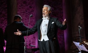 25/9/21 Plácido Domingo, durante un concierto en el marco del 'Stone & Music Festival', en el Teatro Romano de Mérida, a 25 de septiembre de 2021.