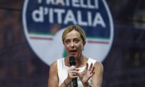 25/08/2022. La ultraderechista Giorgia Meloni en un acto de los Hermanos de Italia, en Roma, a 20 de julio de 2022.