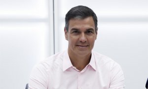 El presidente del Gobierno, Pedro Sánchez durante la reunión de la Ejecutiva Federal del PSOE en su sede de la calle Ferraz en Madrid este lunes.