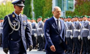 04/09/2022 El canciller alemán Olaf Scholz, en la ceremonia de bienvenida al primer ministro ucraniano, Denys Shmyhal