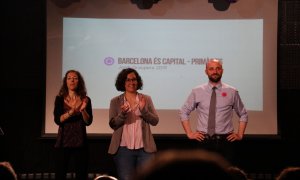 24/05/2019 - Una imatge de l'acte final de campanya de Barcelona és Capital - Primàries per a les eleccions municipals de 2019, amb el seu líder, Jordi Graupera, a la dreta.