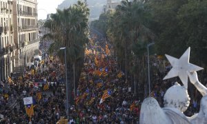 11/09/2022-Manifestación de la Asamblea Nacional Catalana (ANC) con motivo de la Diada del 11 de septiembre, este domingo en Barcelona.