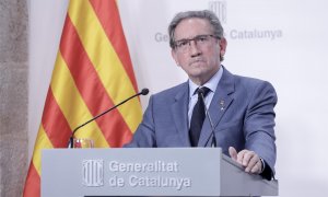 13/09/2022-El conseller de Economía de la Generalitat, Jaume Giró durante la rueda de prensa en la que ha anunciado que el Govern ha aprobado este martes el techo de gasto no financiero de la Generalitat para 2023