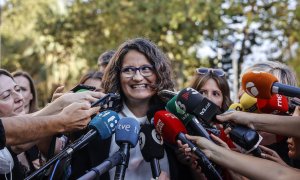 Mónica Oltra ofrece declaraciones a los medios a su llegada a la Ciudad de la Justicia de Valencia, a 19 de septiembre de 2022, en València.