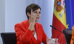 La ministra de Política Territorial, Isabel Rodríguez García, ofrece una rueda de prensa posterior al Consejo de Ministros celebrado, este martes, en el Palacio de la Moncloa en Madrid.