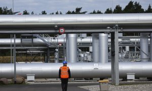 Imagen un guardia se seguridad frente al gasoducto Nord Stream 2-19/09/2022