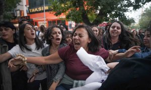 Protesta contra el régimen iraní en Ankara.