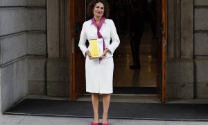 La ministra de Hacienda, María Jesús Montero, a su llegada al Congreso donde el pasado jueves presentó los Presupuestos de 2023.