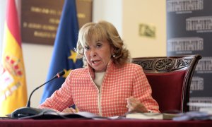 La presidenta del Consejo de Estado, María Teresa Fernández de la Vega, durante la presentación de la Memoria 2020 del Consejo de Estado, a 26 de mayo de 2021, en Madrid.