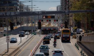 Coches por el túnel de Glòries de Barcelona. Imagen de Archivo.