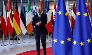 El presidente del Consejo Europeo, Jacques Michel, llega a la cumbre de los Veintisiete sobre energía este jueves 20 de octubre de 2022.