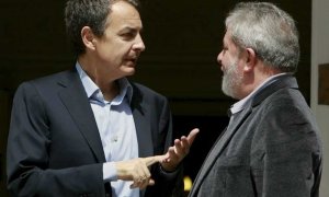 El expresidente del Gobierno, José Luis Rodríguez Zapatero, en una reunión celebrada en 2011 con el también expresidente y candidato brasileño Lula da Silva.