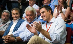 Pedro Sánchez con Felipe González y Zapatero