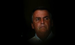 26/10/2022 El candidato ultraderechista brasileño Jair Bolsonaro atiende a la prensa en el Palacio de la Alvorada