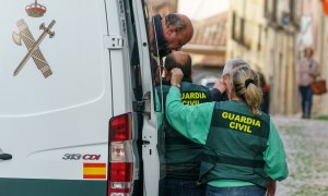 28-10-22 El detenido por la desaparición de Juana Canal, Jesús P.H., a su llegada este viernes para pasar a disposición judicial en Ávila.