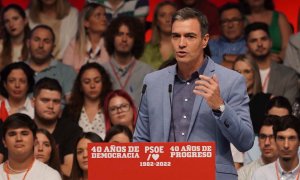 Pedro Sánchez, este domingo en Sevilla.