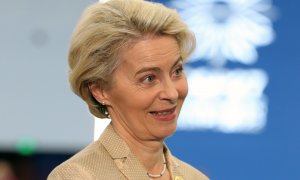 La presidenta de la Comisión Europea, Ursula Von der Leyen, este martes en la Cumbre del Clima.