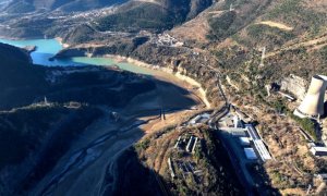 02/2022 - Imatge d'arxiu de la cua de l'embassament de la Baells, al Berguedà.