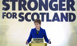 Nicola Sturgeon hace una declaración tras la decisión de los jueces del Tribunal Supremo, a 23 de noviembre de 2022, Edimburgo