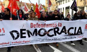 Manifestación por la democracia y contra Vox en Castilla y León.