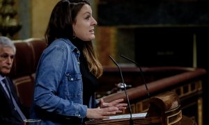 24/11/2022.- La portavoz de la CUP en el Congreso, Mireia Vehí, interviene durante una sesión plenaria. Carlos Luján / Europa Press