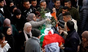 Imagen del funeral de Jana Zakarneh, joven palestina asesinada por un disparo del Ejército de Israel.