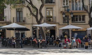 Una terrassa del barri de Gràcia de Barcelona, en una imatge d'arxiu