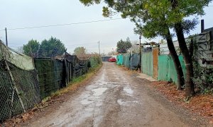 Un dels camins de la zona de barraques a Montcada i Reixac, a la llera del Besòs.