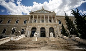 Fachada de la Biblioteca Nacional de España (BNE) en una imagen de archivo tomada el 9 de junio de 2020.