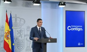 El presidente del Gobierno, Pedro Sánchez, hace una declaración institucional tras la decisión del Constitucional este 20 de diciembre de 2022.