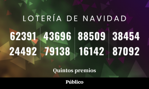 Estos son los números agraciados con el quinto premio de la Lotería de Navidad 2022.