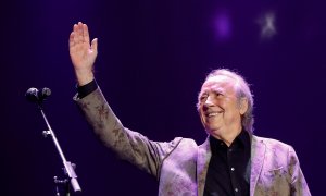 23/12/2022 El cantautor Joan Manuel Serrat, durante su último concierto antes de su retirada de la música, en el Palau de Sant Jordi, en Barcelona