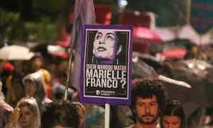 Concentración en protesta por el asesinato de Marielle Franco a 22 de diciembre de 2022.